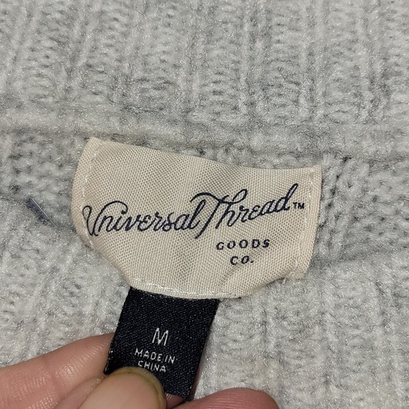 Universal Thread Cable Knit Sweater Dress Light Blue Women's Medium Long Sleeve - Picture 5 of 9